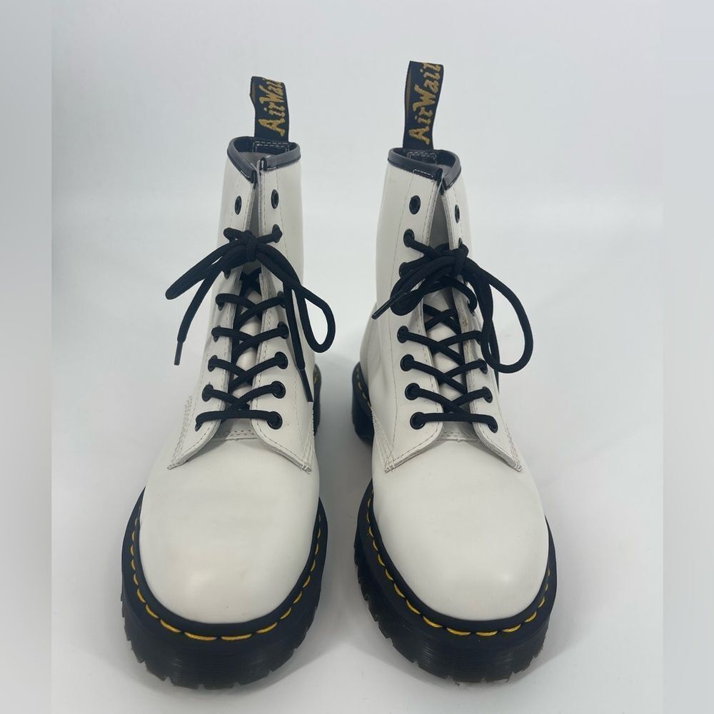 Dr. Martens White Leather Women's Boots - Picture 3 of 9